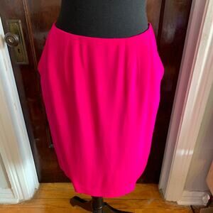 Dana Buchman Hot Pink Silk Pencil Skirt Vintage Sz 8 28 Inch Waist IMPERFECTIONS
